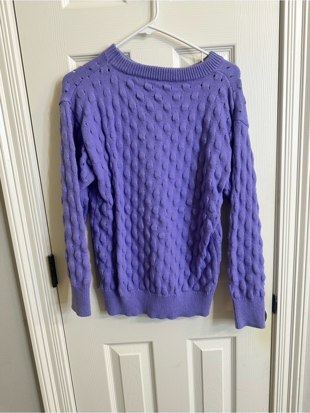 SHEIN Lavender Cable Knit Crewneck Sweater
